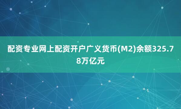 配资专业网上配资开户广义货币(M2)余额325.78万亿元